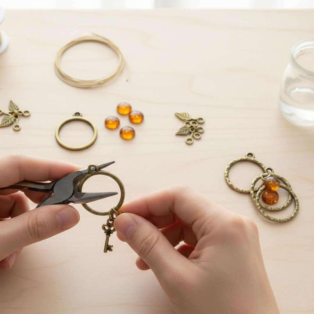 Copper Bezel Charms (5 Pcs) | Pack of 1