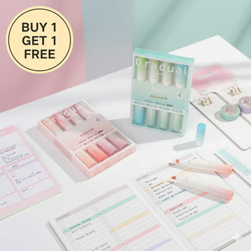(Buy 1 Get 1 FREE) Dreamy Pastel highlighter (Pack of 4 HIGHLIGHTERS) I Gradual toned Highlighters I Pastel Mildliners