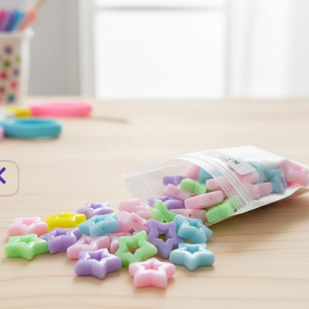 Pastel Star Craft Beads (25gm) pack of 1