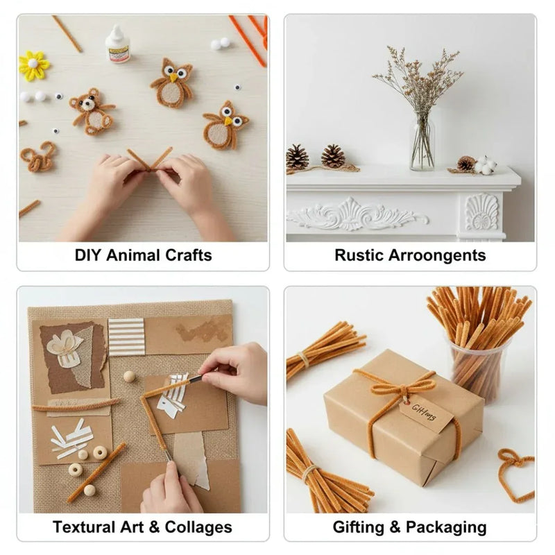 Pastel Beige Pipe Cleaner Plain l Pack of 100Pc l