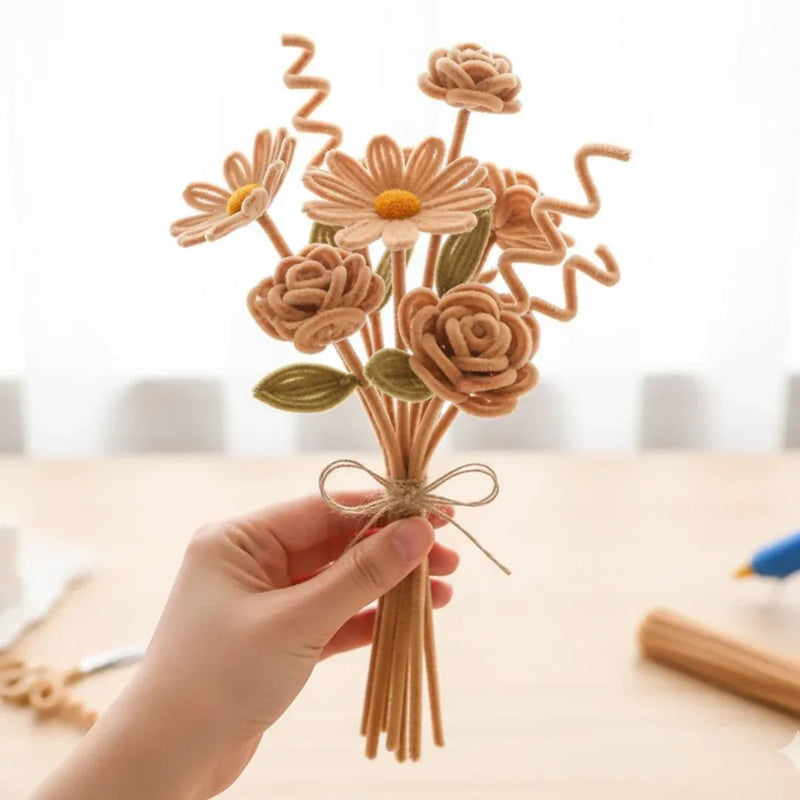 Pastel Beige Pipe Cleaner Plain l Pack of 100Pc l