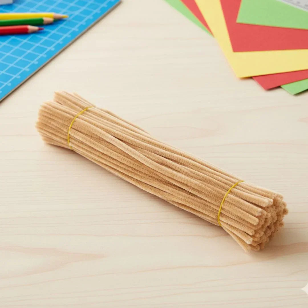 Pastel Beige Pipe Cleaner Plain l Pack of 100Pc l