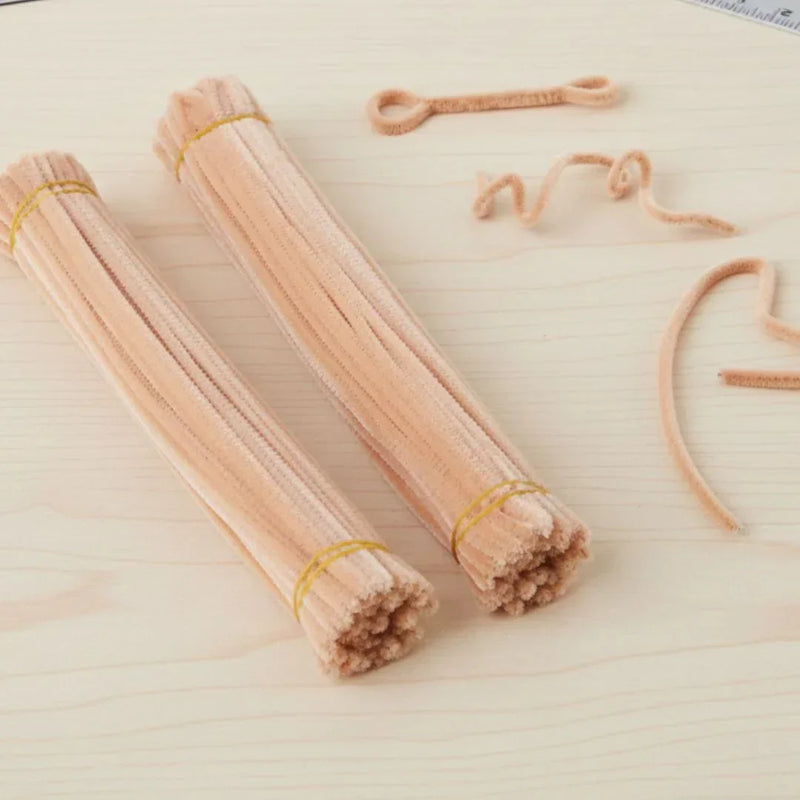 Pastel Beige Pipe Cleaner Plain l Pack of 100Pc l