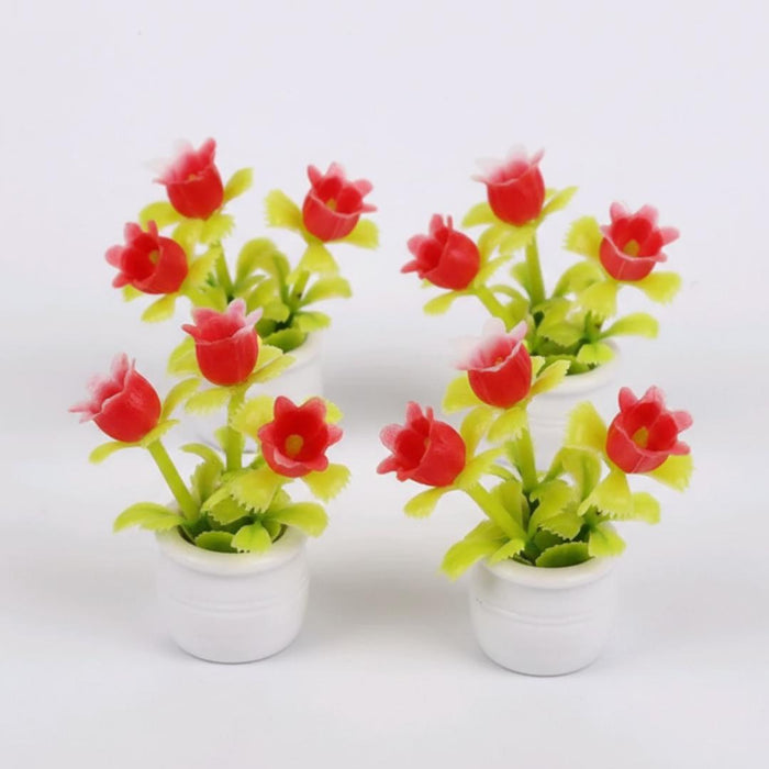 Miniature Red Tulip Flower Plant (4 pcs) | Pack of 1