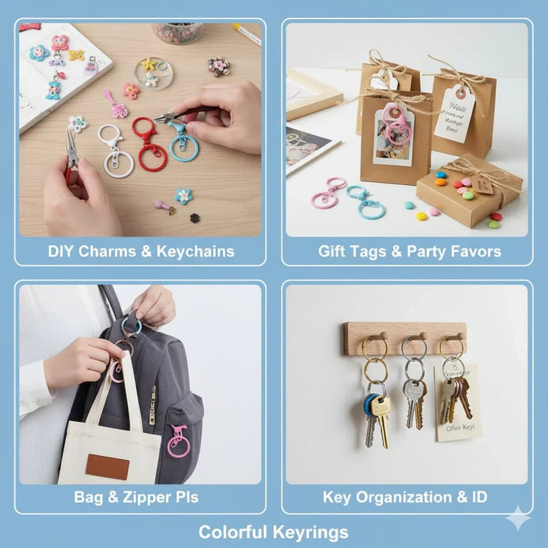 Key Ring With Hook Multicolor 1.6X30Mm