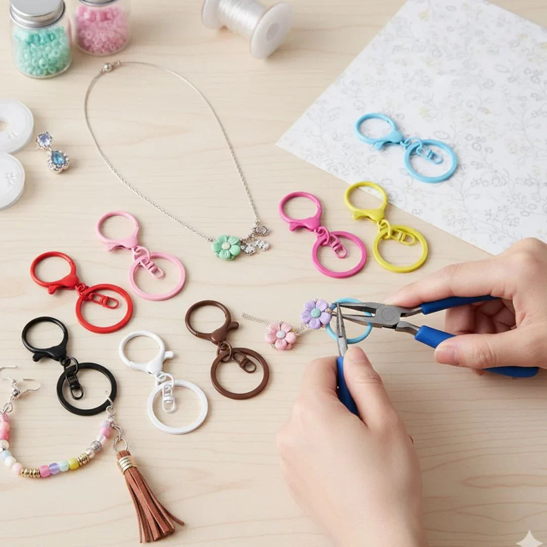 MG Traders Chains & Hooks Krh3M Key Ring With Hook 3Pc Multi 1.6X30Mm