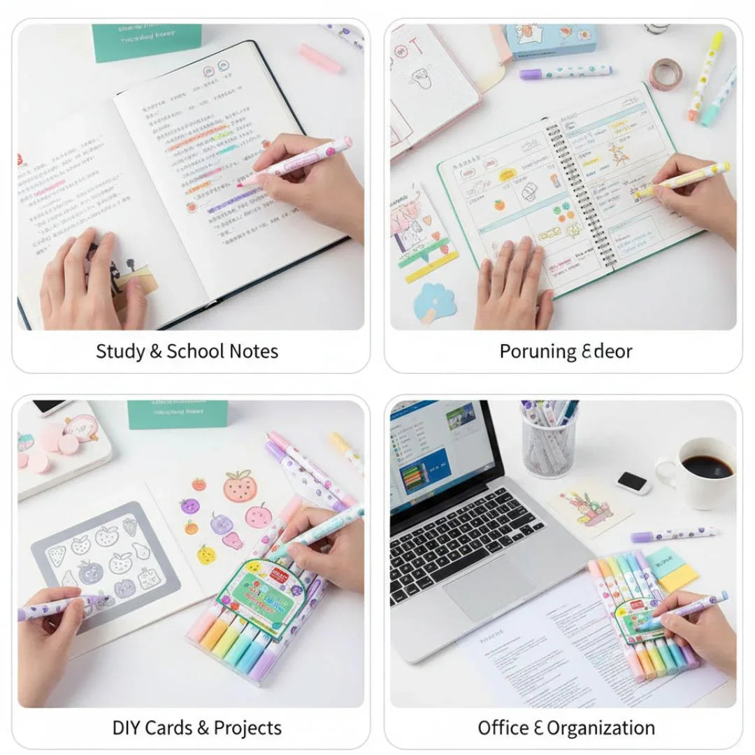 (Buy 1 Get 1 Free) Pastel Highlighters with fragrance I (1 Pack: 6 Highlighters)