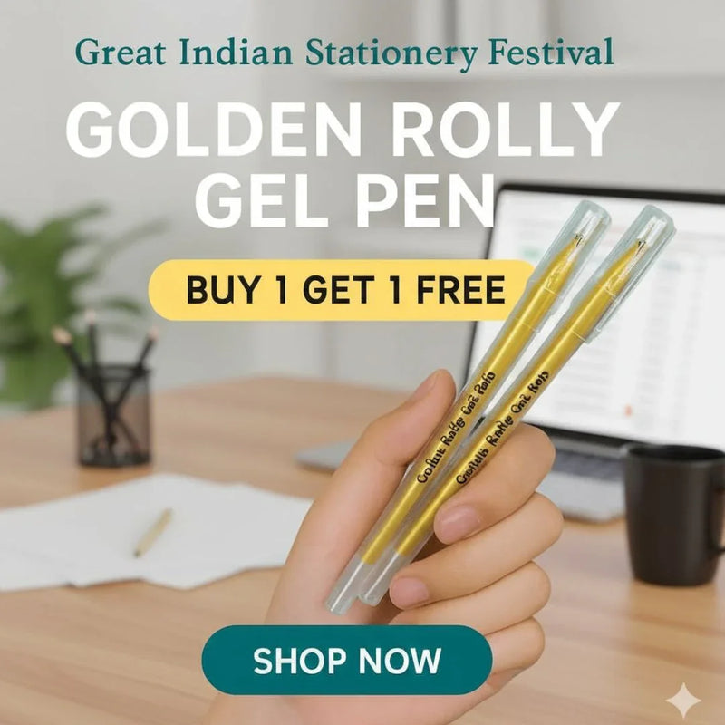 (Buy 1 Get 1 FREE) Golden Rolly Gel Pens For Doodle, Mandala, Sketching 1 unit