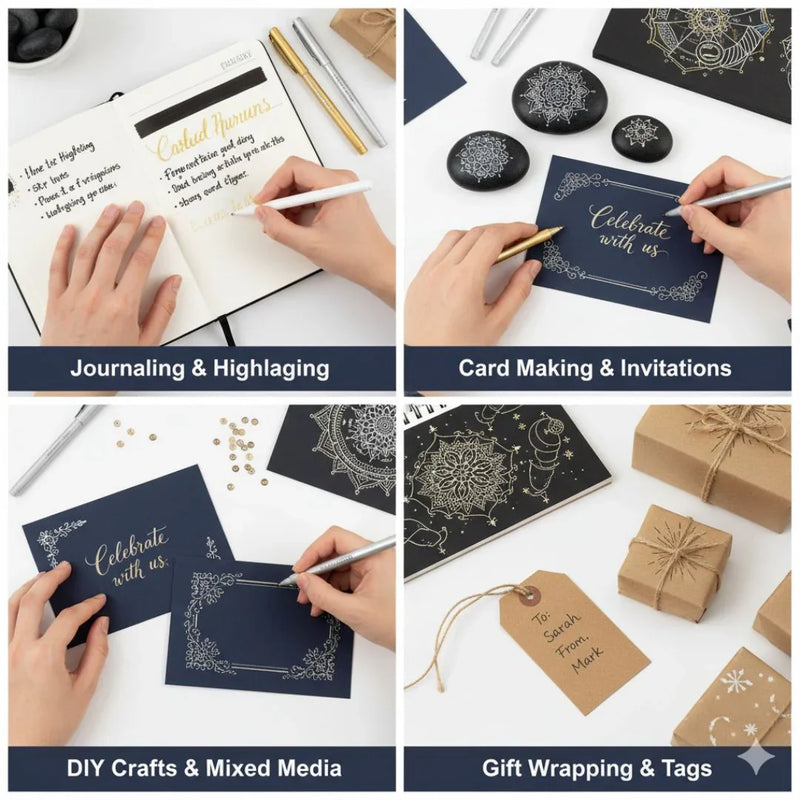 (BUY 1 GET 1 FREE ) Silver Gel Pen, Mandala Pen for doodling and projects