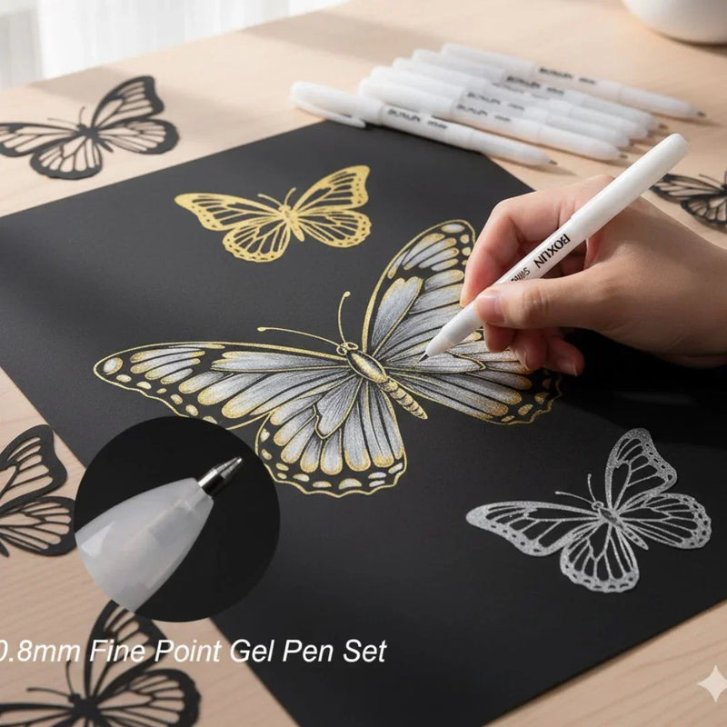 (Buy 1 get 1 free )White Gel Pen, Mandala White Pen for doodling and projects