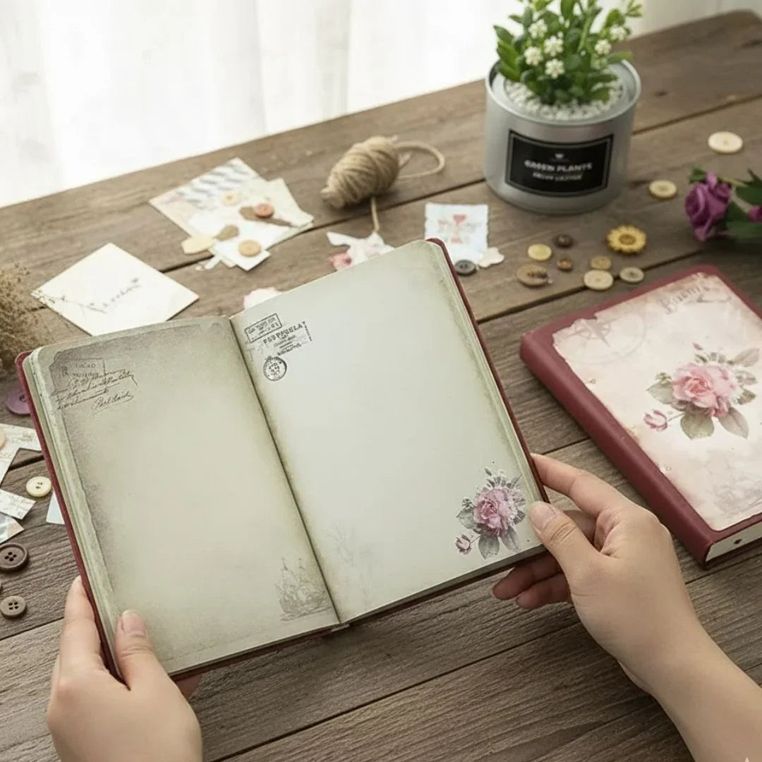 Vintage retro Undated Journal I Aesthetic Retro Edition with thick pages
