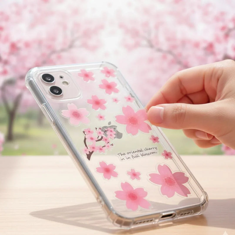 (Buy 1 Get 1 Free) Cherry blossom 3d decorative sticker for journaling and scrapbooking  -Pack of 1 sheet