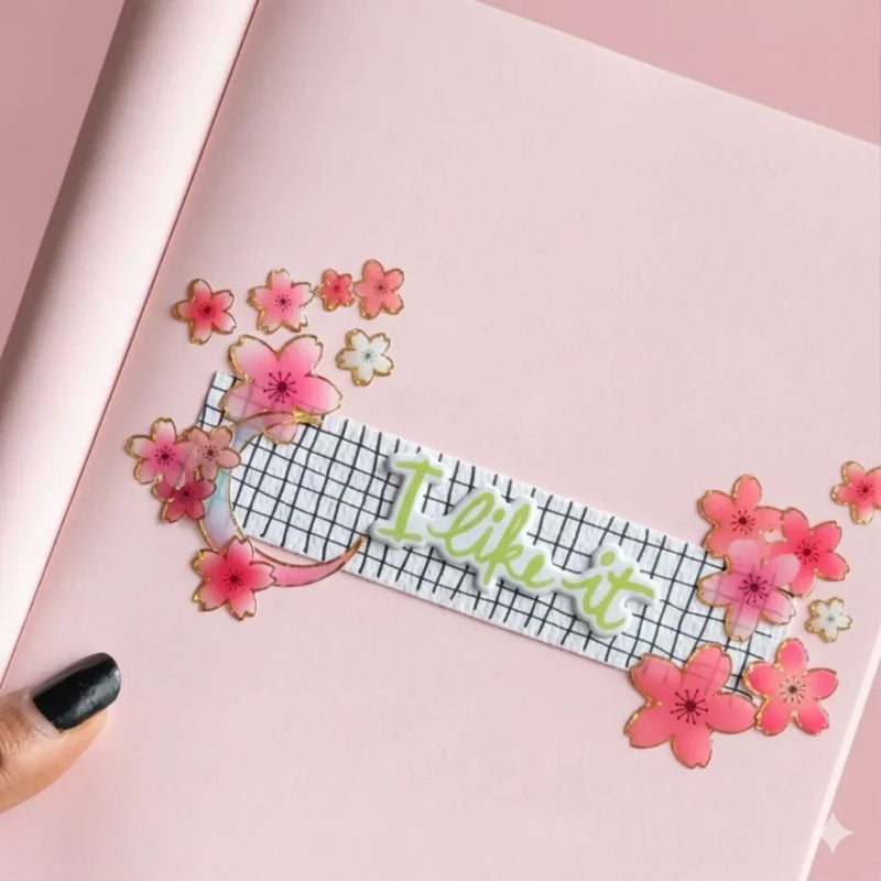 (Buy 1 Get 1 Free) Cherry blossom 3d decorative sticker for journaling and scrapbooking  -Pack of 1 sheet