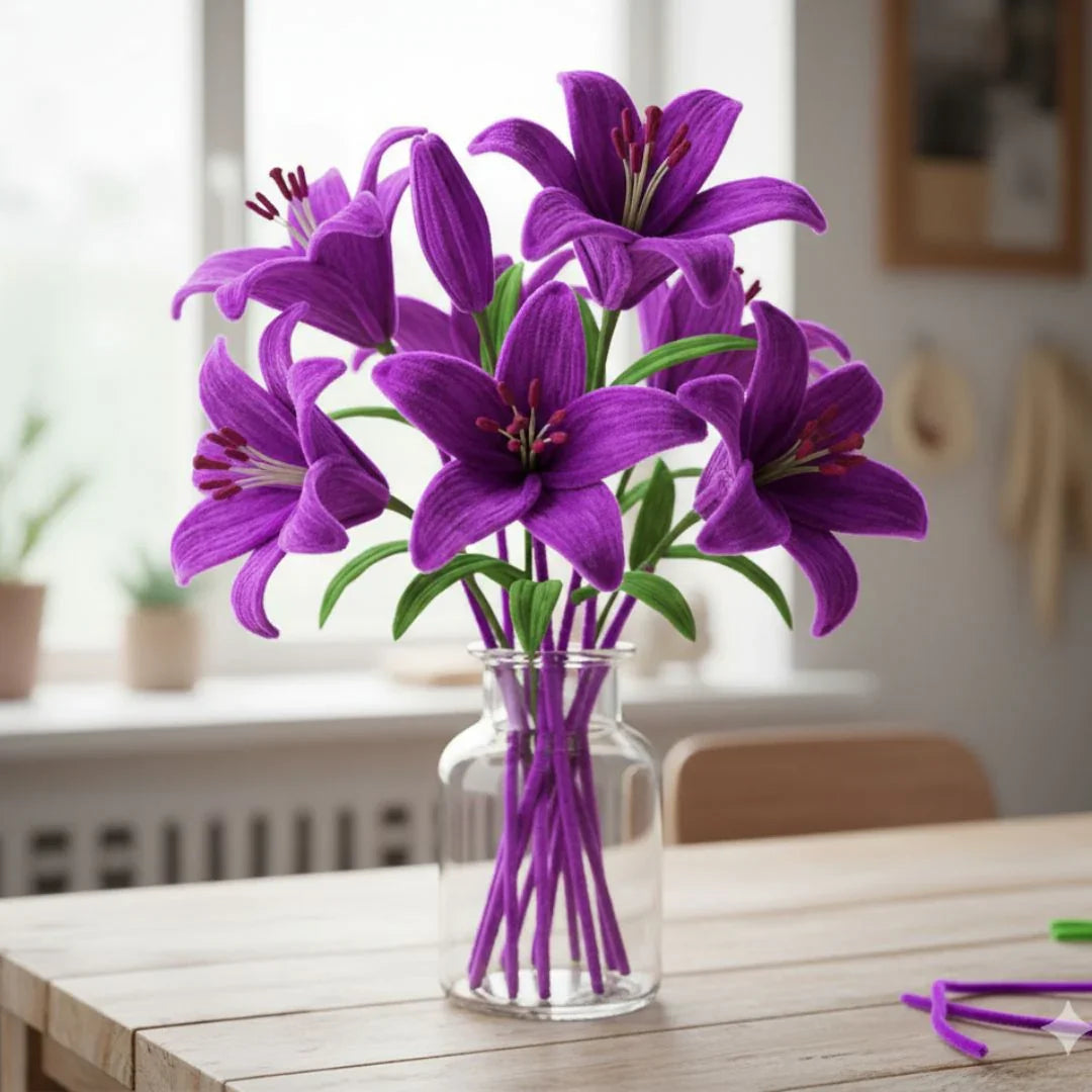 Purple Plain Pipe Cleaner for Craft and Bouquet l Pack of 100Pc