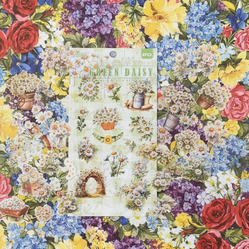 (Buy 1 Get 1 Free) Premium Floral Journaling Stickers l Pack of 6 Sheets l Elegant Floral Stickers for Scrapbooking & Planners