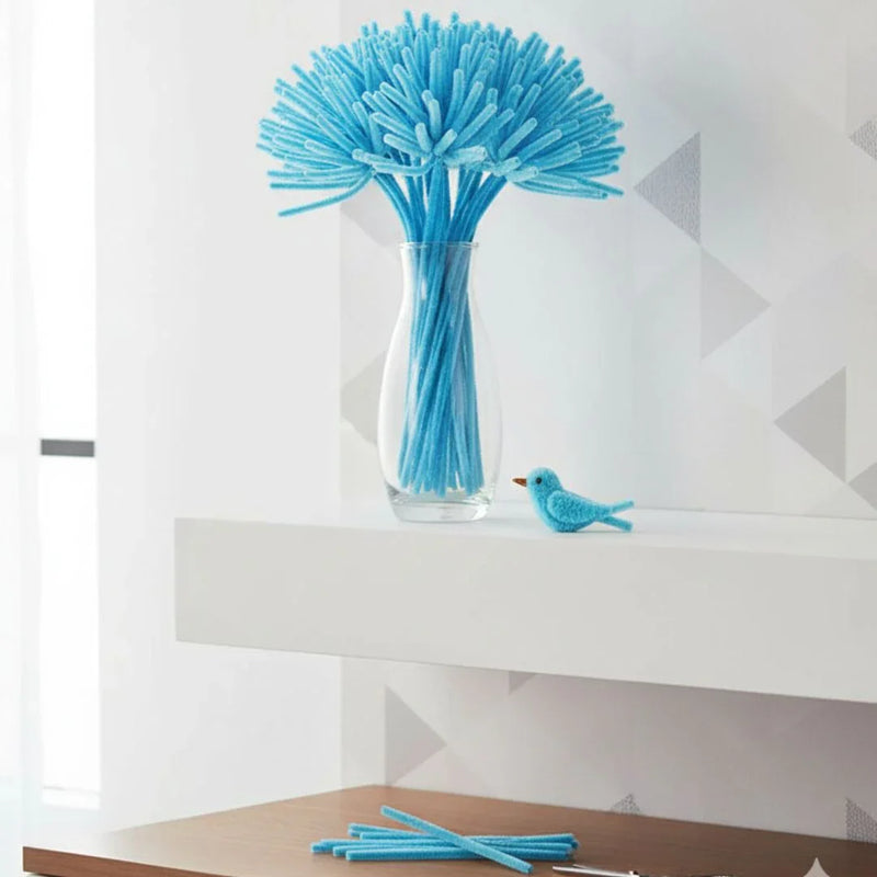 Light Blue Plain Pipe Cleaner for Craft and Bouquet l Pack of 100Pc