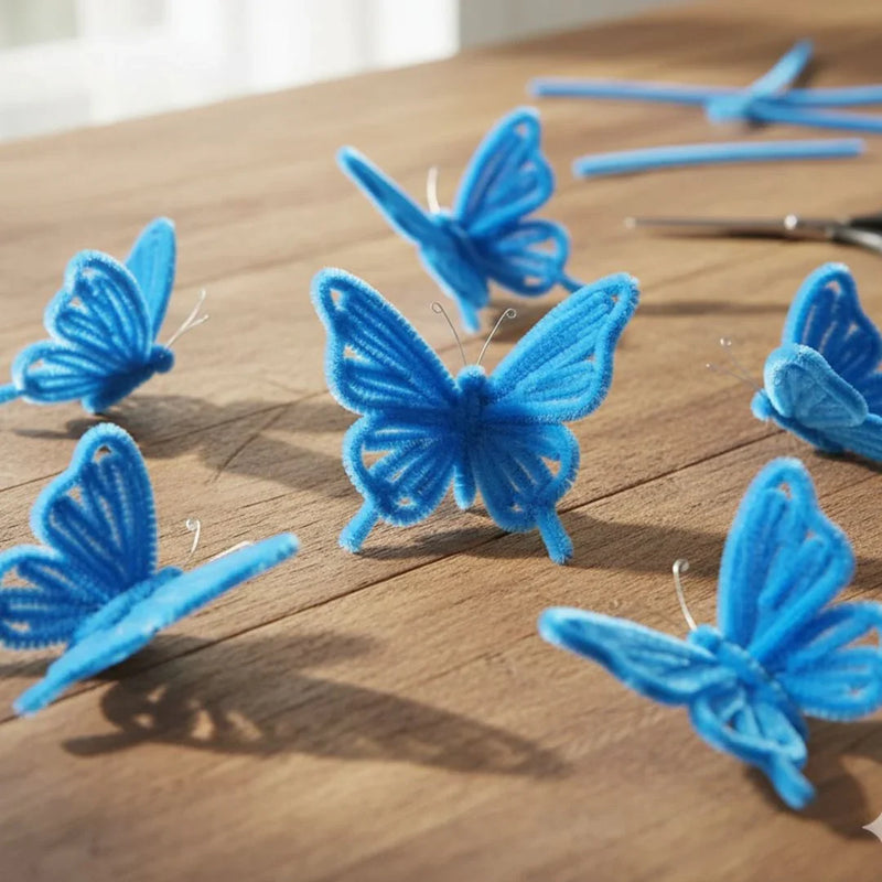 Light Blue Plain Pipe Cleaner for Craft and Bouquet l Pack of 100Pc