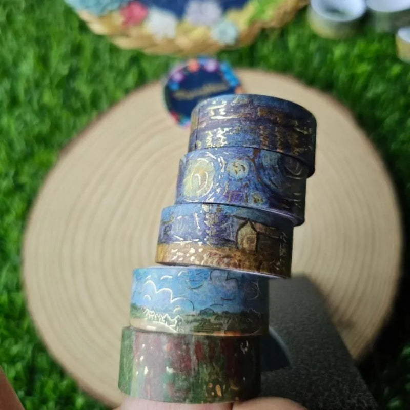(Pack of 5) Van gogh Washi tape | Van goh masking tape | Rare Edition | Sweden Van gogh tapes