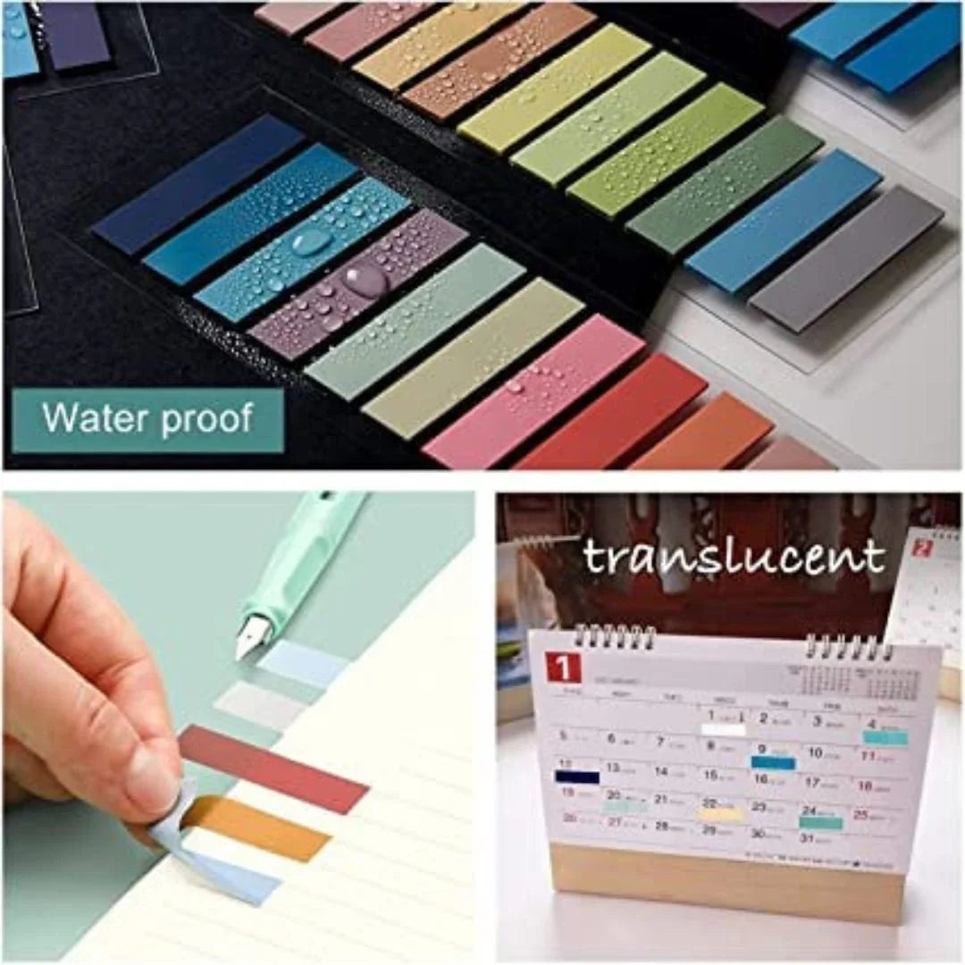 A colorful set of sticky notes, perfect for journalling, bullet journaling, and organization. The notes come in a variety of sizes and colors and feature a strong adhesive backing. They are a stylish and functional addition to any workspace or desk.