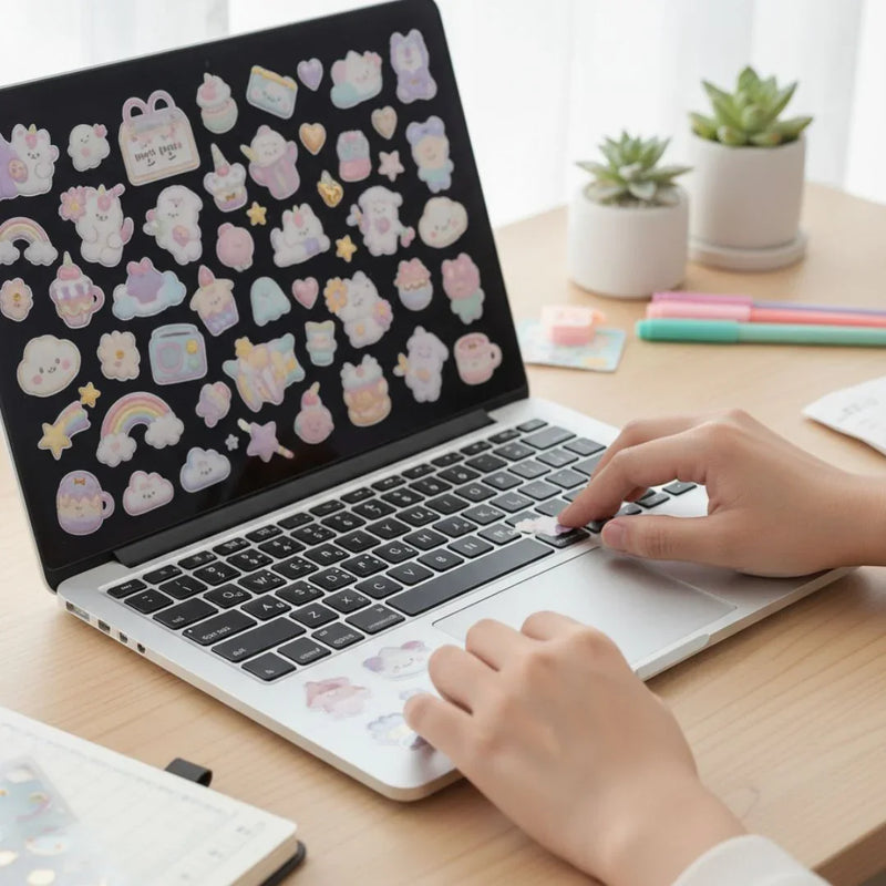 (Buy 1 Get 1 Free) SHANLE Cute Cartoon Animal Pile Coating Foam Stickers - Cat, Dog, Rabbit, Bear, Unicorn - Fun Decoration   Gift for Kids