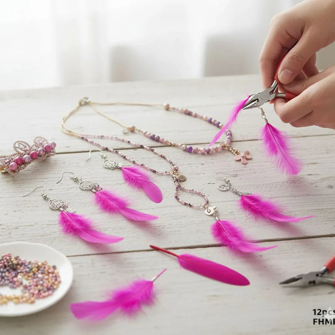 Small Hard Light Pink Feathers for Delicate Crafts (12pcs) pack of 1