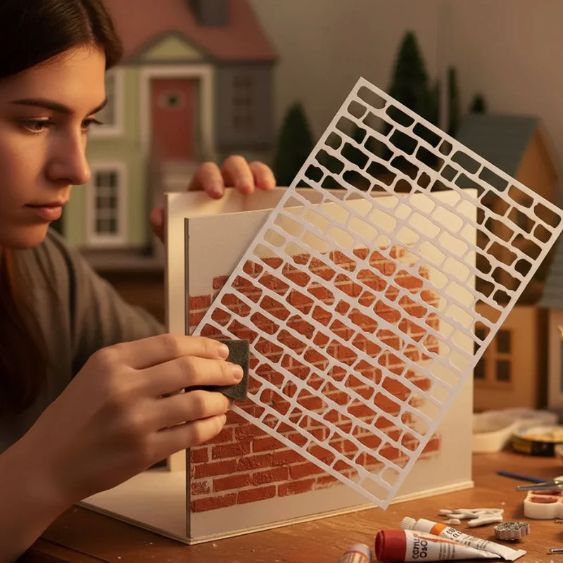 Wall Drawing Stencil Designs of Brick pattern for Walls (JSPA5-7)