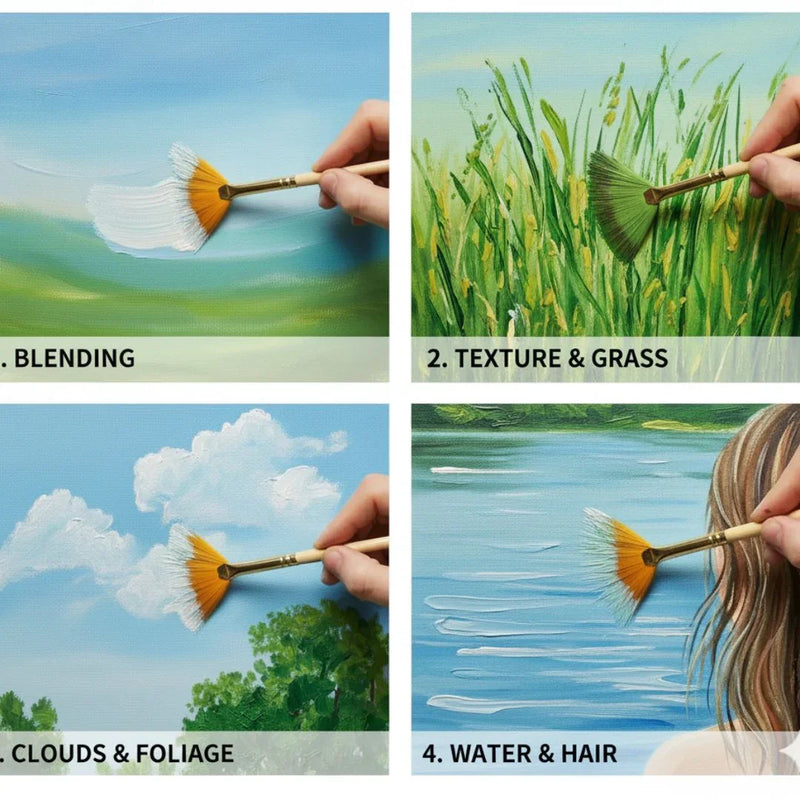 Painting Brush Fan Taklon No 02 PBFT02