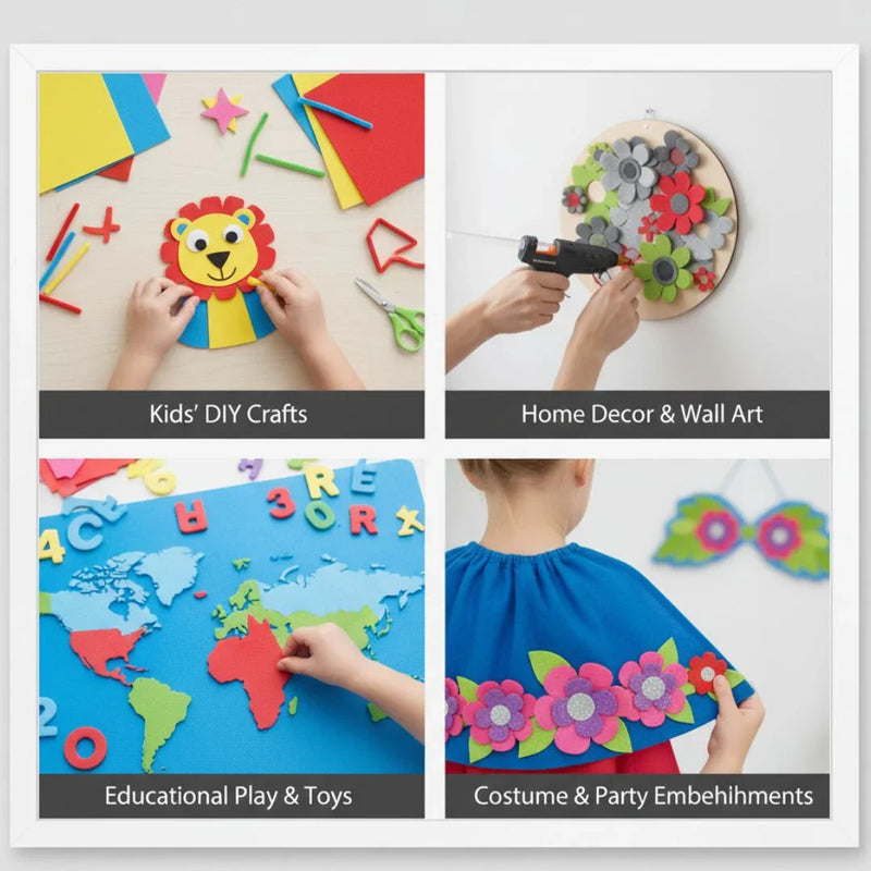 Colourful foam A4 sheets for hobby crafts and DIY- contain 10 unit