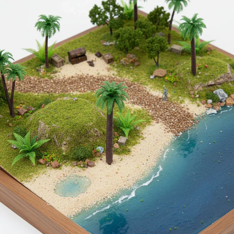 Miniature Palm Trees for Tropical Dioramas & Crafts (Set of 2)