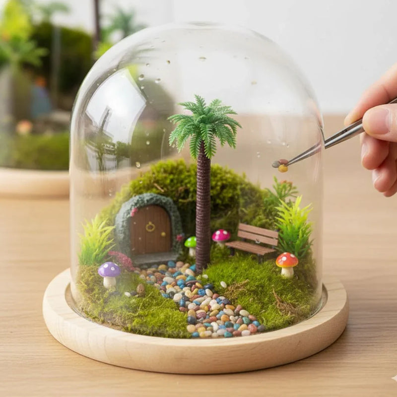 Miniature Palm Trees for Tropical Dioramas & Crafts (Set of 2)