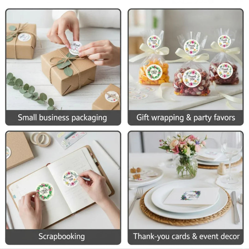 Thank You Stickers & Labels for Packaging (500 Sticker Roll of 1 Inch)