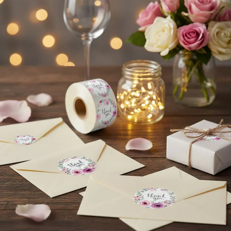 Thank You Stickers & Labels for Packaging (500 Sticker Roll of 1 Inch)