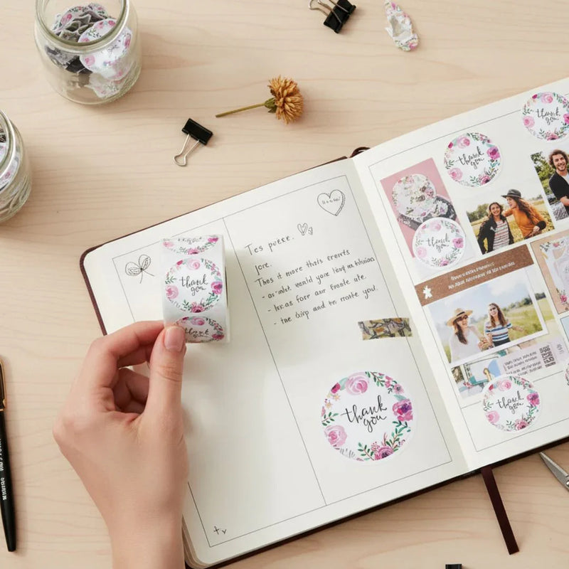 Thank You Stickers & Labels for Packaging (500 Sticker Roll of 1 Inch)