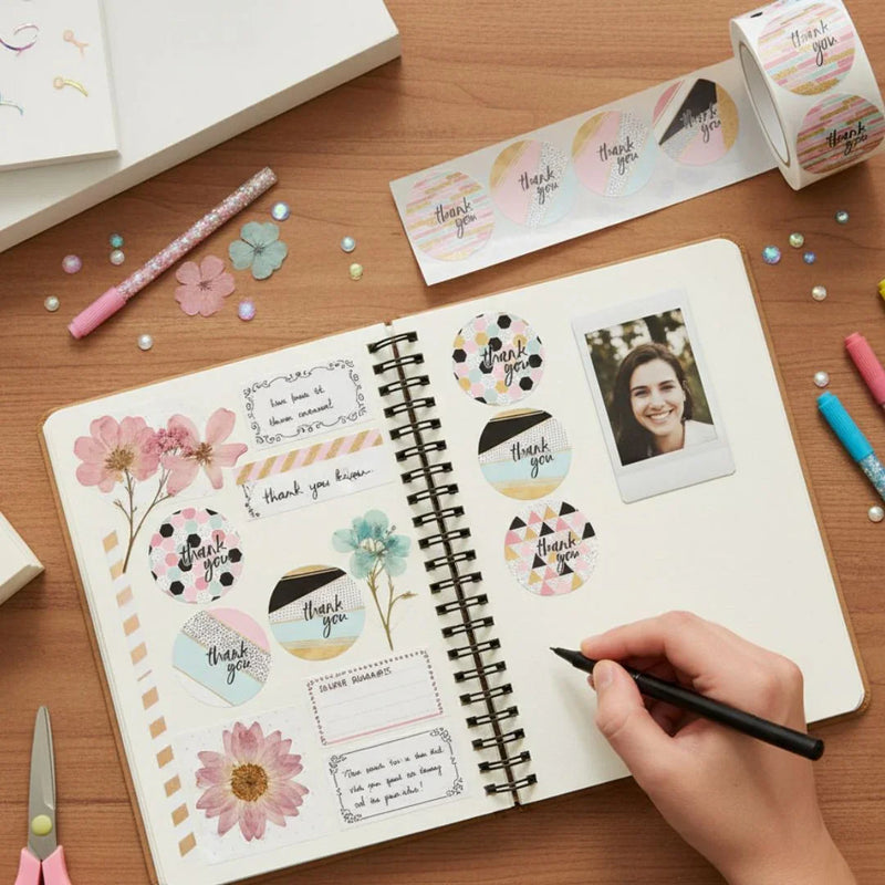 Thank You Stickers & Labels for Packaging (500 Sticker Roll of 1 Inch)