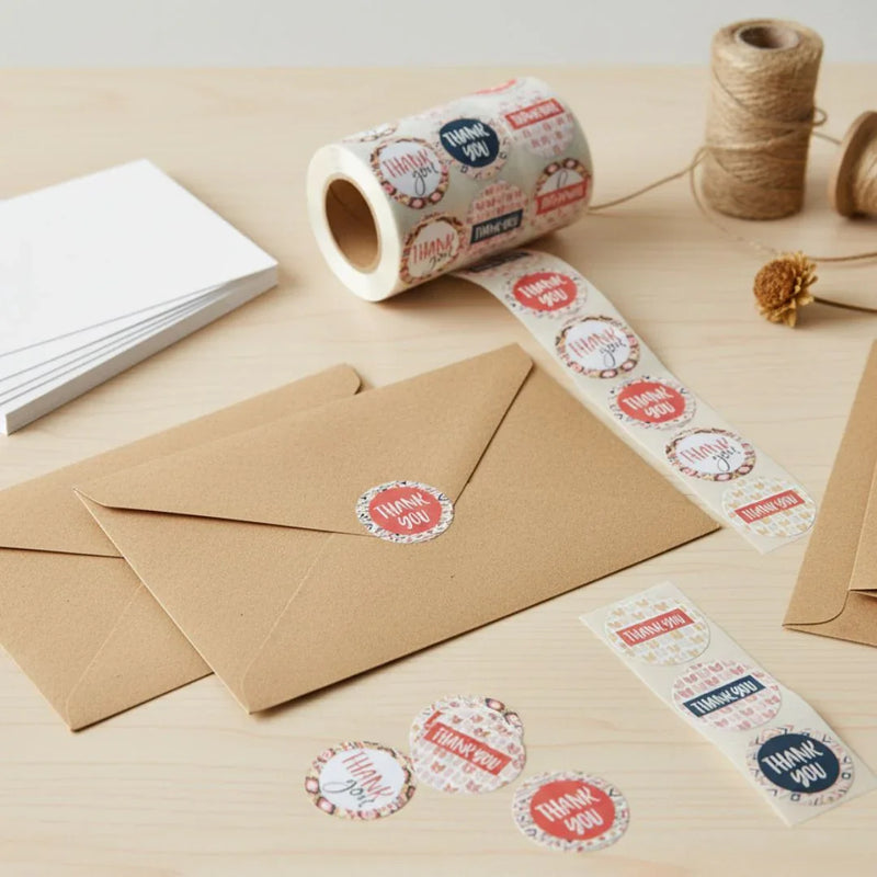 Thank You Stickers & Labels for Packaging (500 Sticker Roll of 1 Inch)
