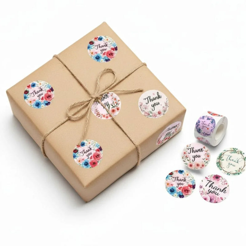 Thank You Stickers & Labels for Packaging (500 Sticker Roll of 1 Inch)