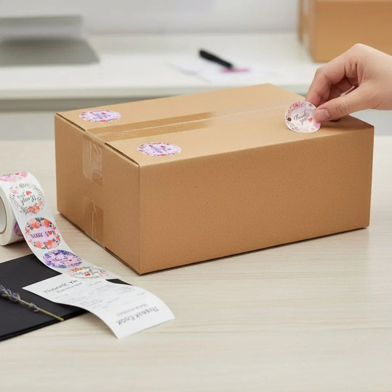 Thank You Stickers & Labels for Packaging (500 Sticker Roll of 1 Inch)