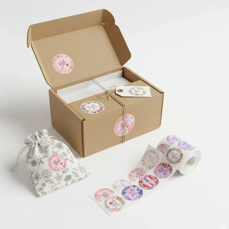 Thank You Stickers & Labels for Packaging (500 Sticker Roll of 1 Inch)