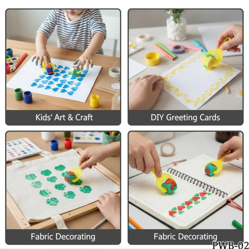 Sponge Brush Set With Roller 4pcs