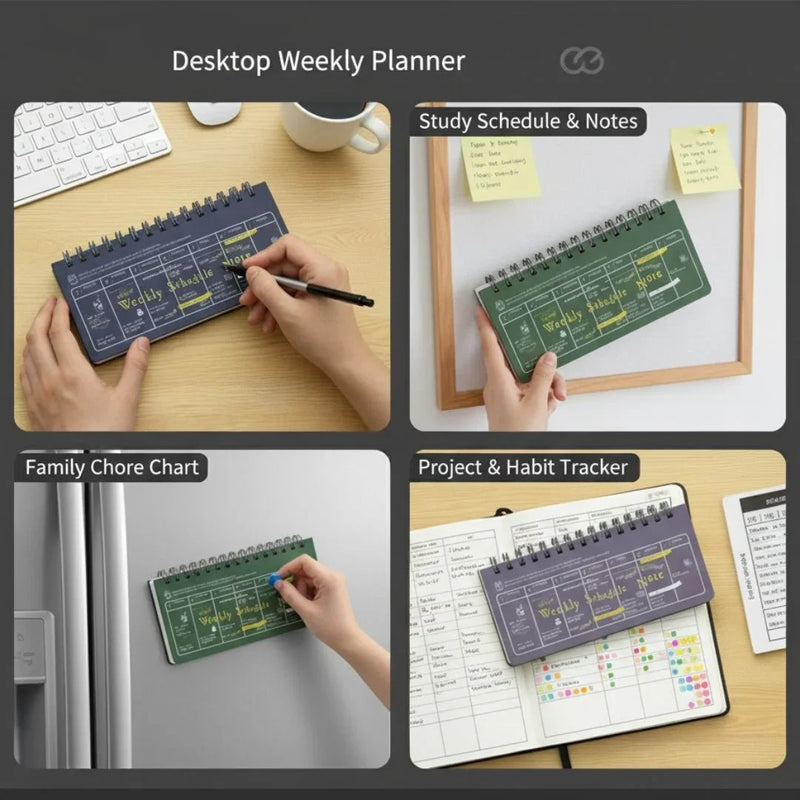 Premium Weekly Journal Spiral Notepad Diary | 80 Pages | 1 Pack