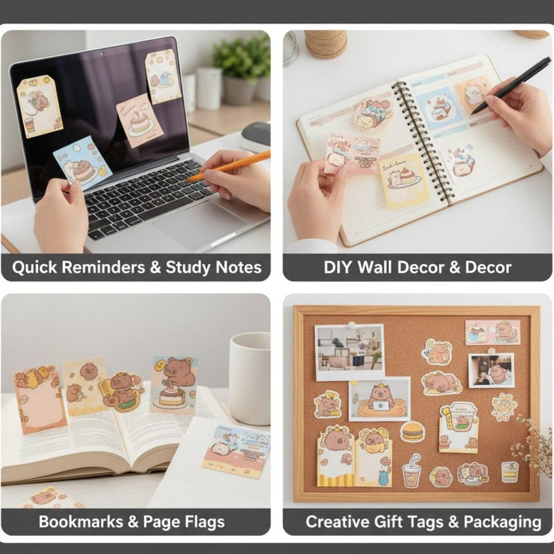 (BUY 1 GET 1 FREE) Cute Bear sticky notes 3x3 l Pack of 1 contains 60 sheets