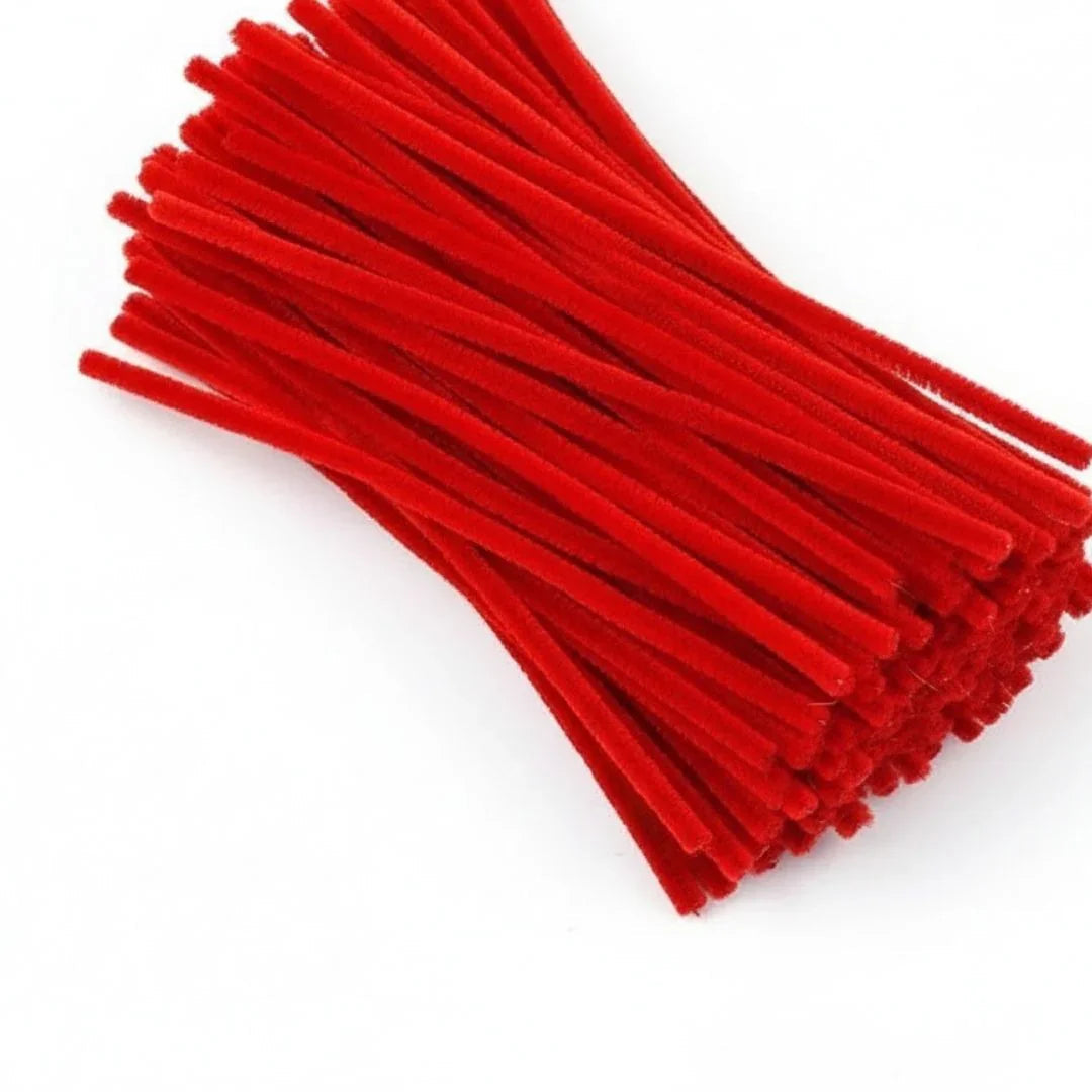 (Buy 1 Get 1 Free) Valentine Red Pipe Cleaner | Pack of 100+100 Pipe Cleaners
