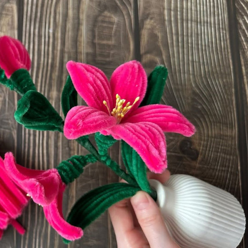 Dark Pink Pipe Cleaners for Craft & Bouquet | 100 Pc Pack