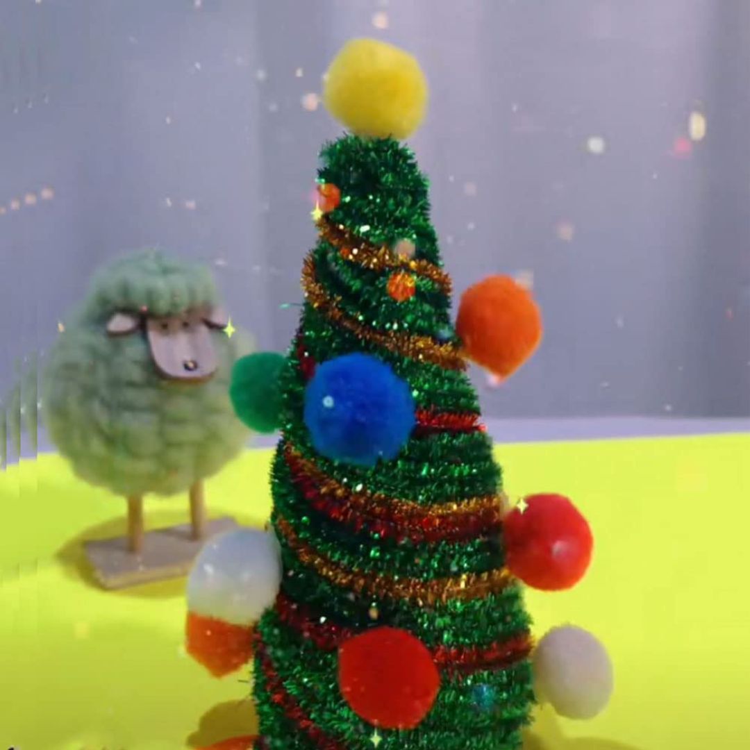 Pipe Cleaner Glitter 100Pc Green (T34)