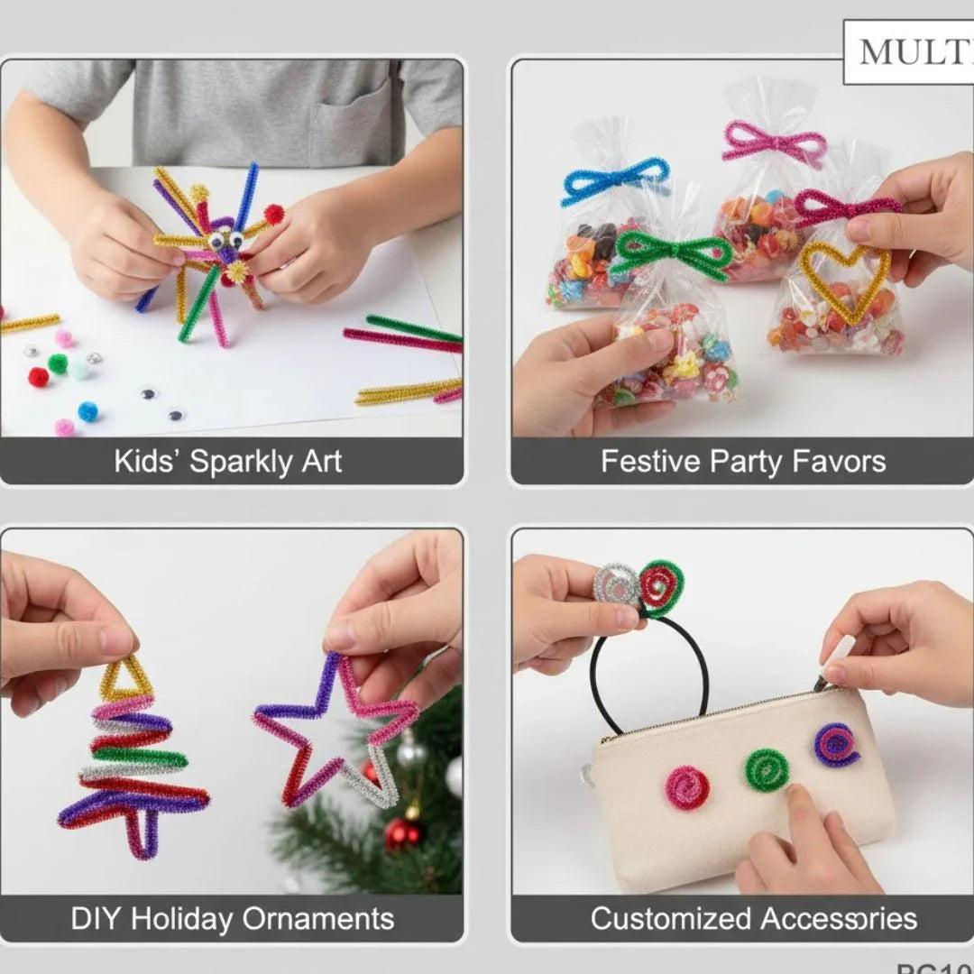 Pipe Cleaner glitter edition for Christmas decoration | Limited Edition
