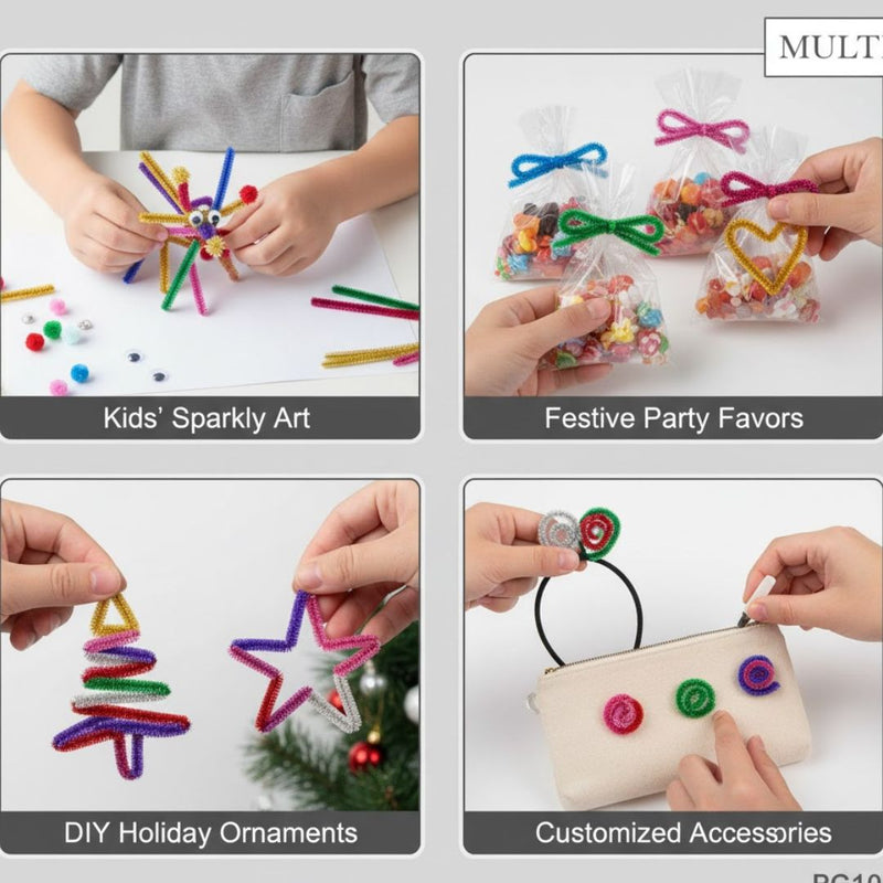 Pipe Cleaner glitter edition for Christmas decoration | Limited Edition