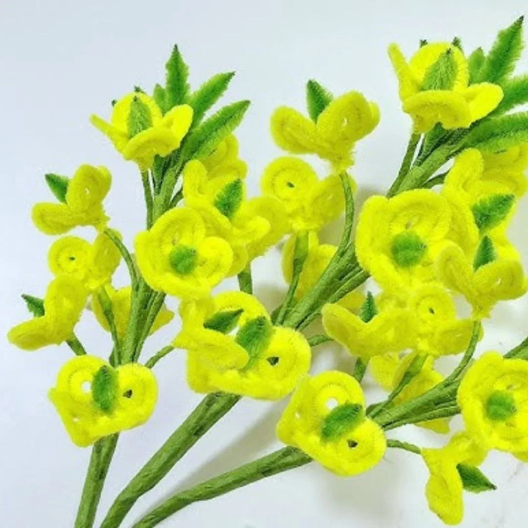 Fluorescent Yellow Pipe Cleaner for Craft and Bouquet l Plain l Pack of 100Pc (T14)