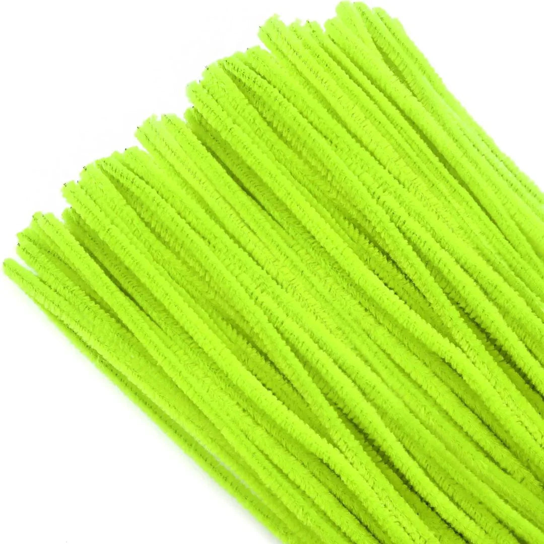 Fluorescent Yellow Pipe Cleaner for Craft and Bouquet l Plain l Pack of 100Pc (T14)