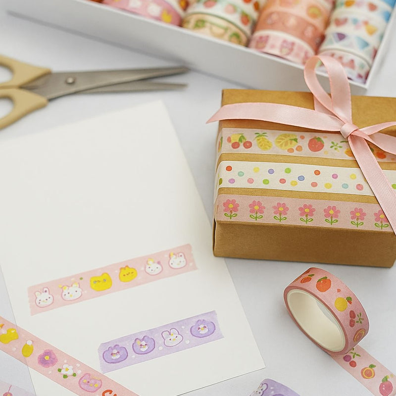 (Pack of 5) Premium Cartoon washi tapes I Masking tape I Journaling tapes I Scrapbook tapes |