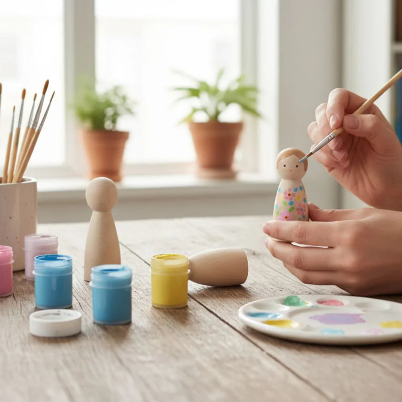 Wooden Doll Raja & Rani 4Pcs WD43MM